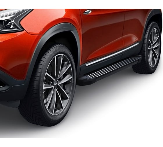 Пороги на автомобиль Rival Black для Chery Tiggo 7 2019-2020 г.в./Tiggo 8 2020-н.в., 180 см, 2 шт., алюминий F180ALB.0905.1