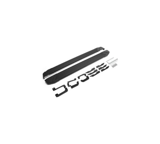 Пороги на автомобиль Rival Black для Chery Tiggo 7 2019-2020 г.в./Tiggo 8 2020-н.в., 180 см, 2 шт., алюминий F180ALB.0905.1