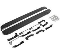 Пороги на автомобиль Rival Black для Kia Seltos 2020-н.в./Soul III 2019-н.в., 180 см, 2 шт., алюминий F180ALB.2805.1