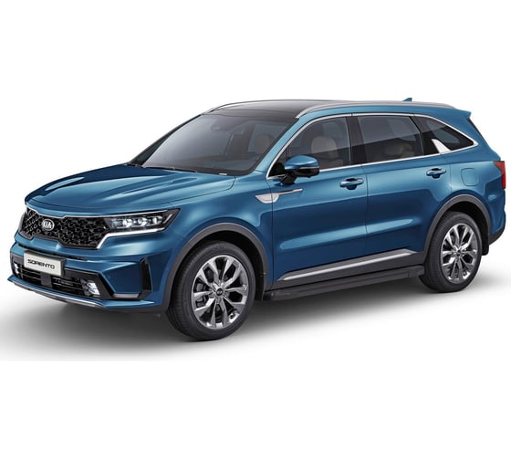 Пороги на автомобиль Rival Black для Kia Sorento IV 2020-н.в., 180 см, 2 шт., алюминий F180ALB.2806.1