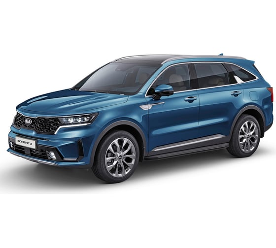 Пороги на автомобиль "Premium-Black" Rival для Kia Sorento IV 2020-н.в., 180 см, 2 шт., алюминий A180ALB.2806.1