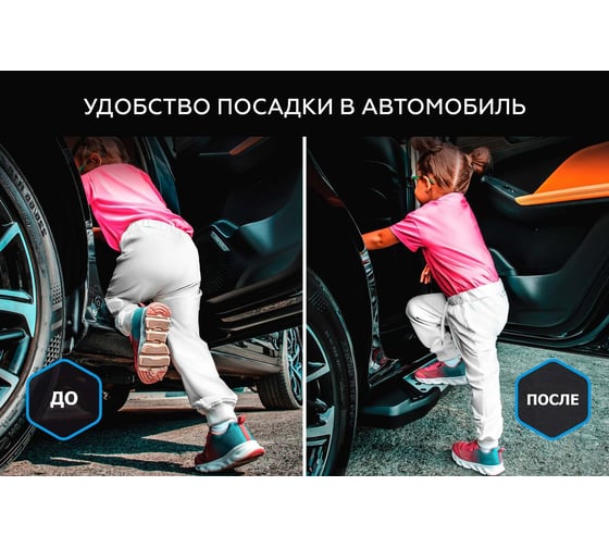 Пороги на автомобиль Rival Premium-Black для Nissan Juke I (передний привод) 2010-2019 г.в., 173 см, 2 шт., алюминий A173ALB.4102.2