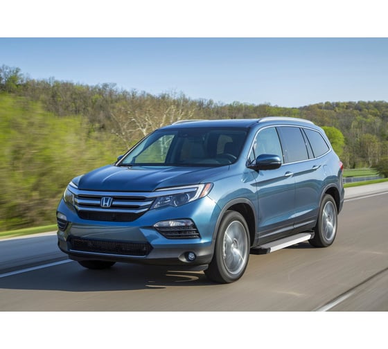 Пороги на автомобиль Rival Silver для Honda Pilot III 2016-2019 г.в., 180 см, 2 шт., алюминий F180AL.2105.1