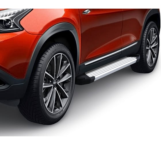 Пороги на автомобиль Rival Silver для Chery Tiggo 7 2019-2020 г.в./Tiggo 8 2020-н.в., 180 см, 2 шт., алюминий F180AL.0905.1