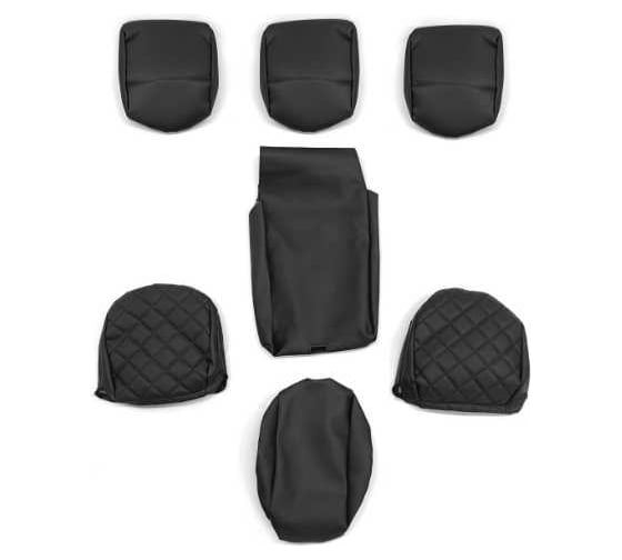 Чехлы на сиденья Haval Jolion, 2020-н.в Defly экокожа, черная/ромб, перфорация Hv2-2KR 1