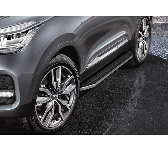 Пороги на автомобиль Rival Premium для Chery Tiggo 4 I рестайлинг 2019-н.в., 173 см, 2 шт., алюминий A173ALP.0905.1