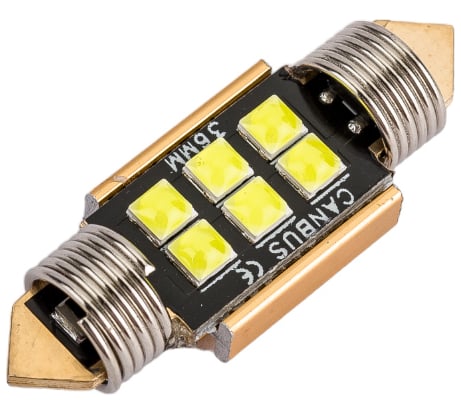 Автолампа SKYWAY диод T11(C5W) 12V 6SMD диодов 1-конт. 36мм, с обманкой Белая S08201478