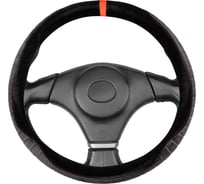 Оплетка велюр SKYWAY M (37-39 см)  Arctic-12 Черный/красная S01107047