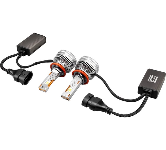 Автолампа SKYWAY диод H11 PGJ19-2 12V 170W 15000Лм вентилятор+драйвер SENATOR PRO 6500К Белая коробка комп.2шт S08201670 1