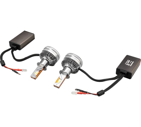 Автолампа SKYWAY диод H3 PK22s 12V 170W 15000Лм  вентилятор+драйвер SENATOR PRO 6500К Белая коробка комп.2шт S08201667 1