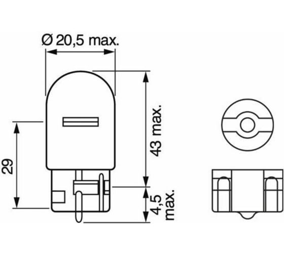 Лампа BOSCH 12 В, W21W, 21 Вт, 1 шт. 1 987 302 251