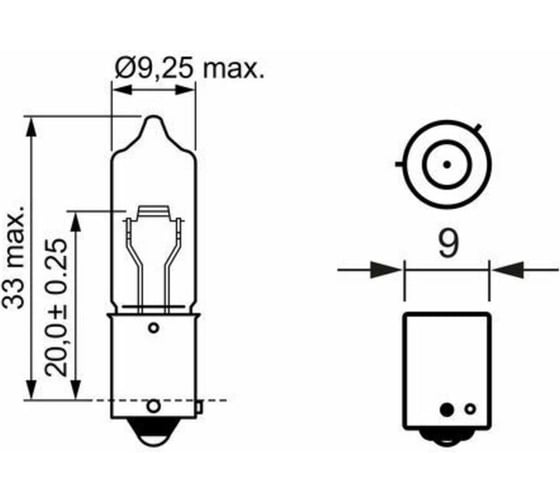 Лампа BOSCH 24 В, H21W, 21 Вт, BAY9s, Trucklight, 1 шт. 1 987 302 533