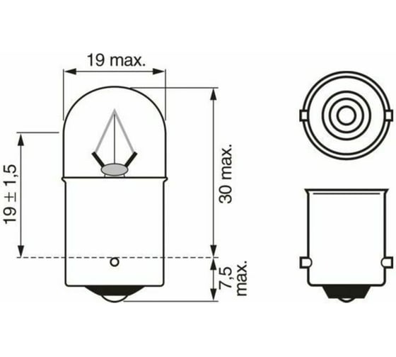 Лампа BOSCH 24 В, R5W, 5 Вт, 1 шт. 1 987 302 510
