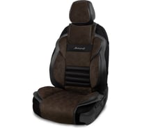 Накидка на сиденье AUTOPROFI Multi Comfort, анатомическая, 6 упоров, 3 предмета, материал велюр паттерн, чёрн./коричневый MLT-320PV BK/BR