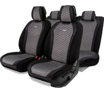 Накидки AUTOPROFI Designo, комплект на весь салон, стёганая алькантара + эко-кожа, чёрн./т.серый DES-1100 BK/D.GY