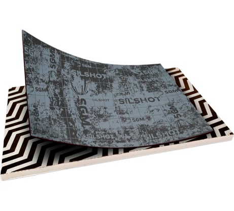 Шумоизоляция для автомобиля SGM Silshot набор 5 листов (большие листы 0.5х0.7м/ толщина 6 мм)/ звукоизолирующий сэндвич SGM.SS.6.05X080.5