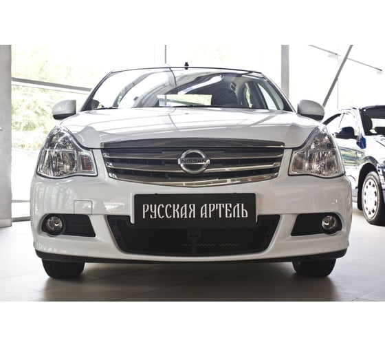 Защитная сетка переднего бампера Русская Артель для Nissan Almera 2014- г.в. SBNA-045002 1