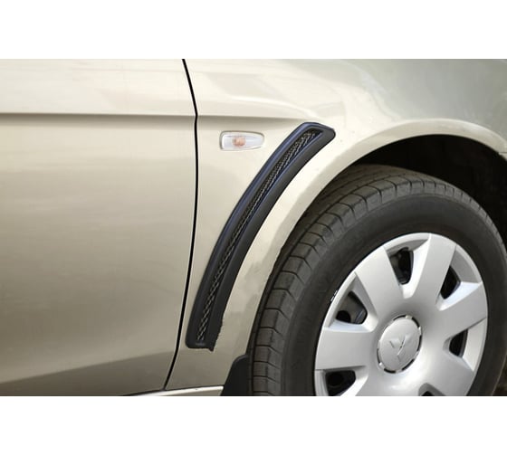 Накладки на передние крылья Русская Артель с сеткой, Mitsubishi Lancer X 2007- NML-006400 1