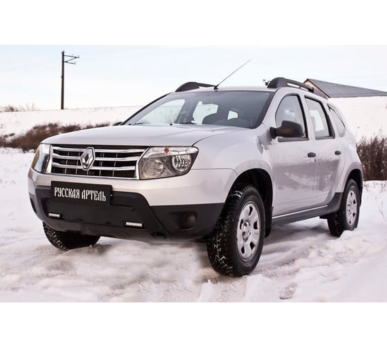 Зимняя заглушка переднего бампера Русская Артель для Renault Duster 2010- г.в. с дхо без обвеса ZRRD-037812