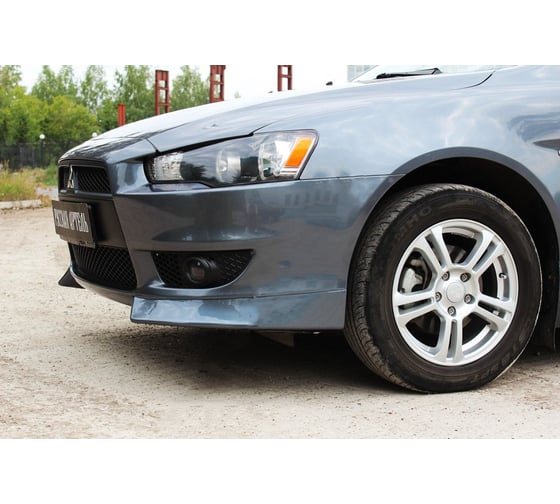 Накладка на передний бампер Русская Артель клыки для Mitsubishi Lancer X 2007-2010 NML-006700