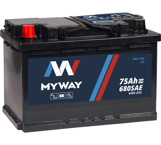 Аккумулятор MYWAY 75 Аh L+ MW751SU 1