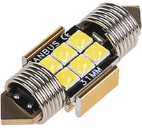 Автолампа SKYWAY диод T11(C5W) 12V 6SMD диодов 1-конт. 31мм, с обманкой белая S08201477