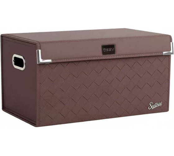 Саквояж органайзер в багажник и домашнего использования PSV Santorini Braid Plus (30х30х55 см) Темно - Коричневый, экокожа (дерево) L 138888 1