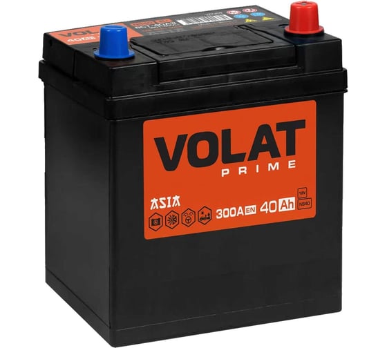 Аккумуляторная батарея VOLAT Prime Asia 40Ah R+ (без борта) VPA400 1