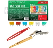 Предохранители плавкие флажковые автомобильные Rockforce (от 5А до 30А), комплект 92 предмета RF-FS-25(62224)