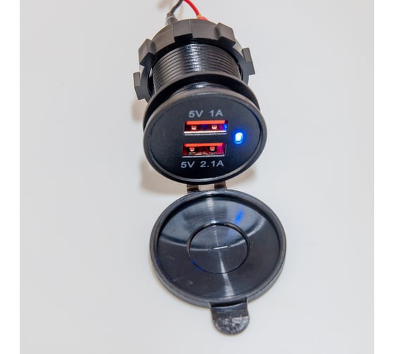 Разъем Usb врезной круглый Pro Legend 12 В 24 В 2 USB 2.1 А 1 А PL9393 1