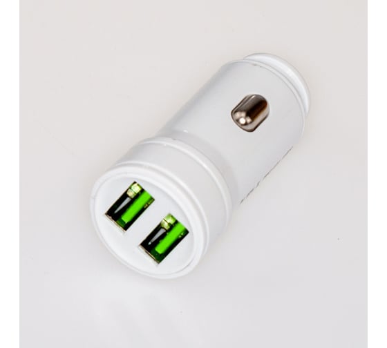 Автомобильное зарядное устройство Pro Legend белое, пластик, mini 51мм, 2 USB, 2.4А PL9317 1