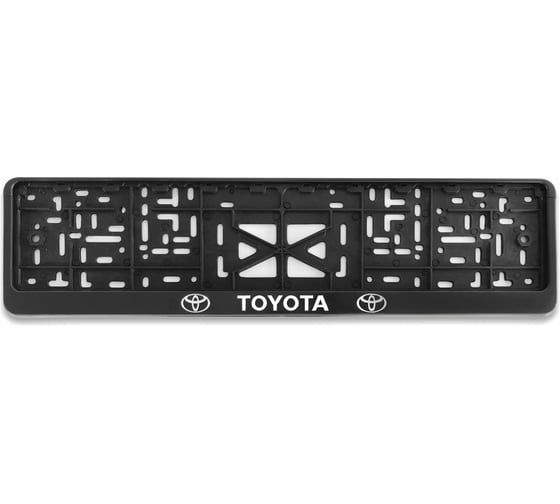 Рамка для номера автомобиля с защелкой пластиковая черная DEFLY TOYOTA серебро D112/1-TO-s 1