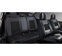 Накидки PSV 5D Volt (Черно-Серый), комплект на весь салон, экокожа + льняное плетение 139034