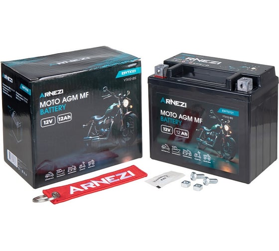 Аккумулятор мото AGM 12 А/ч прямой L+ 150x86x130 EN 150 А Arnezi E9YTX121 1