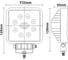 Рабочий свет 10-60V 24W 6500-7000К  Standard (Bridgelux/8, рассеянный, 110х110х50) ZOOML WL-334004L 4