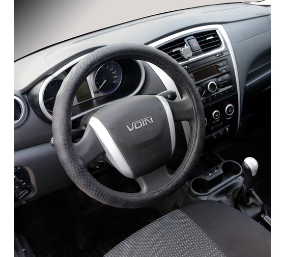 Оплетка на руль VOIN CLASSIK PLUS экокожа, M d=38см, черный OPLV0901
