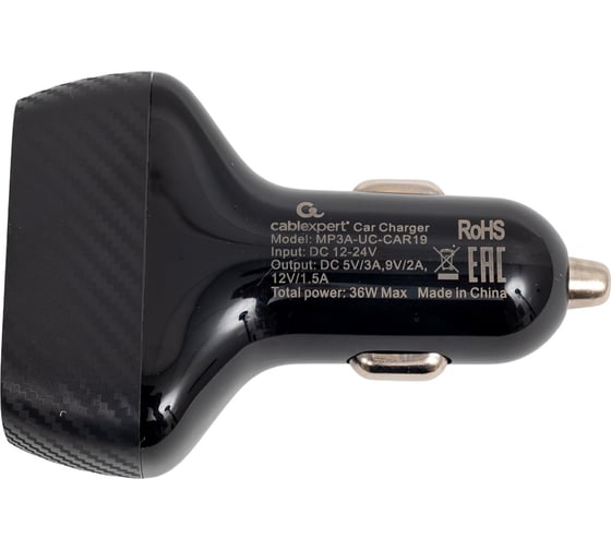 Адаптер питания Cablexpert 2хUSB Type-A 36Вт QCMP3A-UC-CAR19 MP3A-UC-CAR19