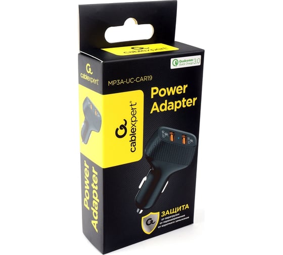 Адаптер питания Cablexpert 2хUSB Type-A 36Вт QCMP3A-UC-CAR19 MP3A-UC-CAR19