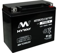 Аккумуляторная батарея MYWAY BIKE YT20L-4, Китай YT20L-4 (MYWAY)