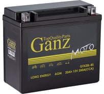 Аккумулятор мото GANZ AGM 20 А/ч обратный R+ 177x88x154 мото EN 350 А GN1220
