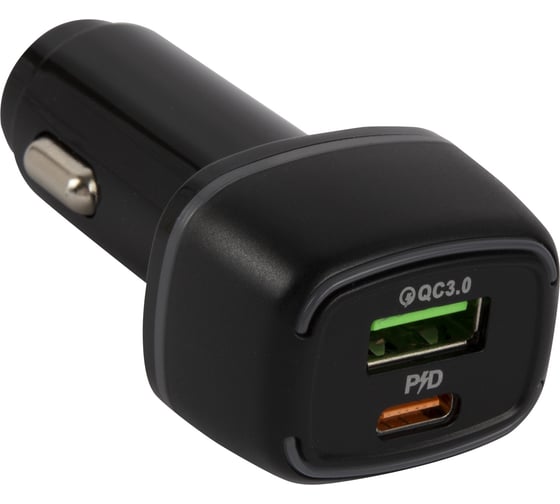 Автомобильное зарядное устройство Red Line 1 USB QС 3.0 18 Вт, Type-C PD 18 Вт УТ000027494