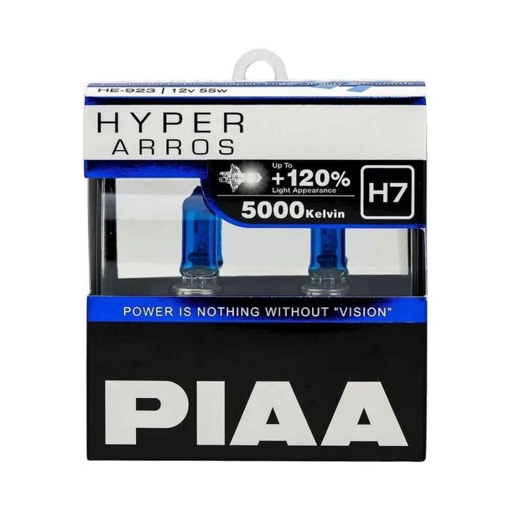 Галогенные лампы Piaa HYPER ARROS H7, 5000 K, 55 Вт, 2 шт., светоотдача  +120 HE-923-H7