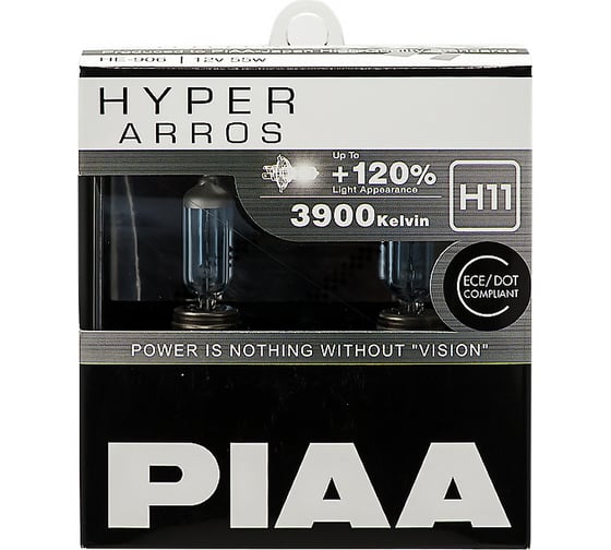 Галогенные лампы Piaa HYPER ARROS H11, 3900 K, 55 Вт, 2 шт., светоотдача +120 HE-906-H11