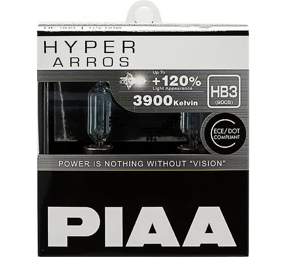 Галогенные лампы Piaa HYPER ARROS HB3, 3900 K, 55 Вт, 2 шт., светоотдача +120 HE-909-HB3 1