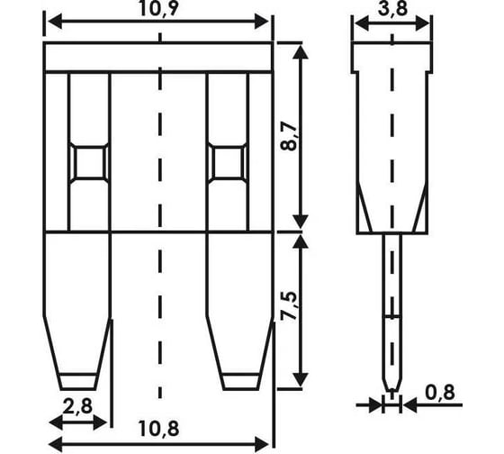 Флажковые предохранители Alca мини 5 А, 5 шт. в блистере 670100