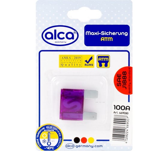 Флажковый предохранитель Alca MAXI 100А в блистере 669000