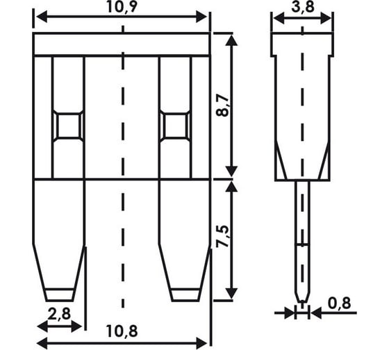 Флажковые предохранители Alca мини 15 А, 5 шт. в блистере 670400