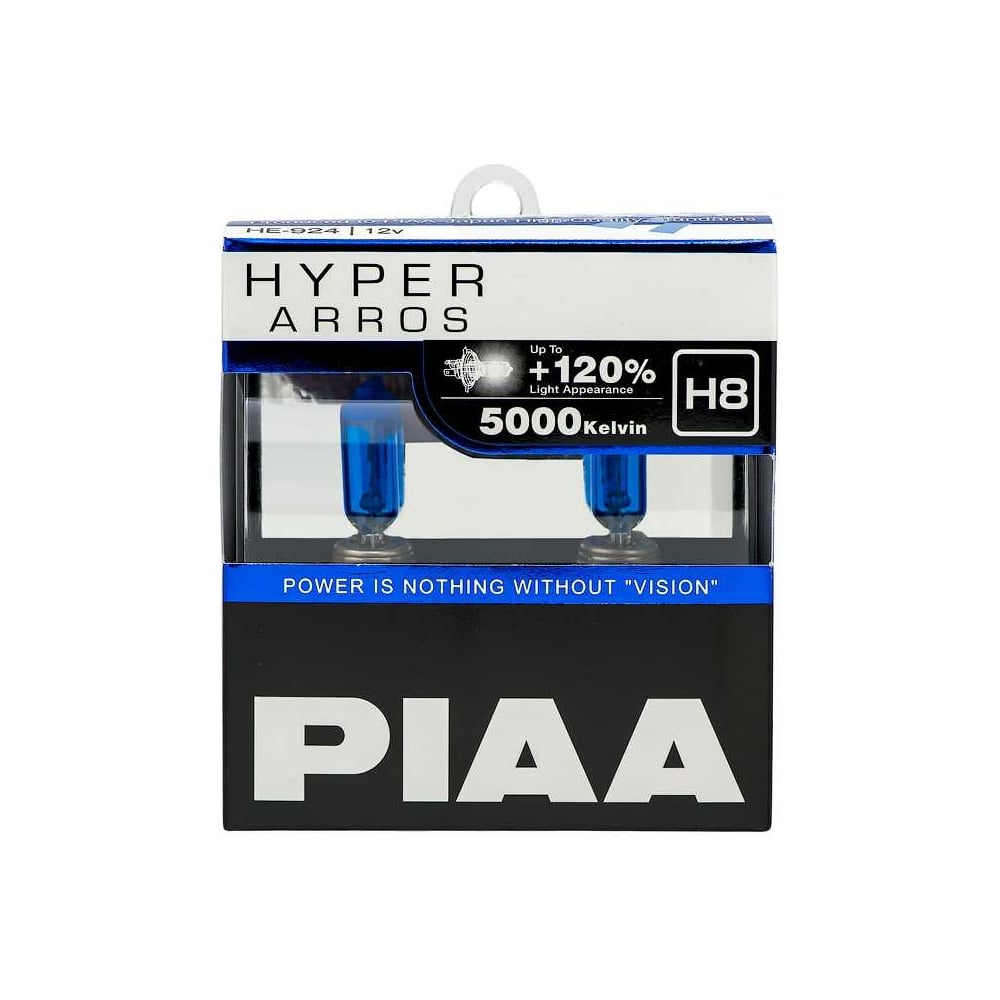 Галогенные лампы PIAA HYPER ARROS H8 5000K 55W светоотдача +120%, 2 шт ...