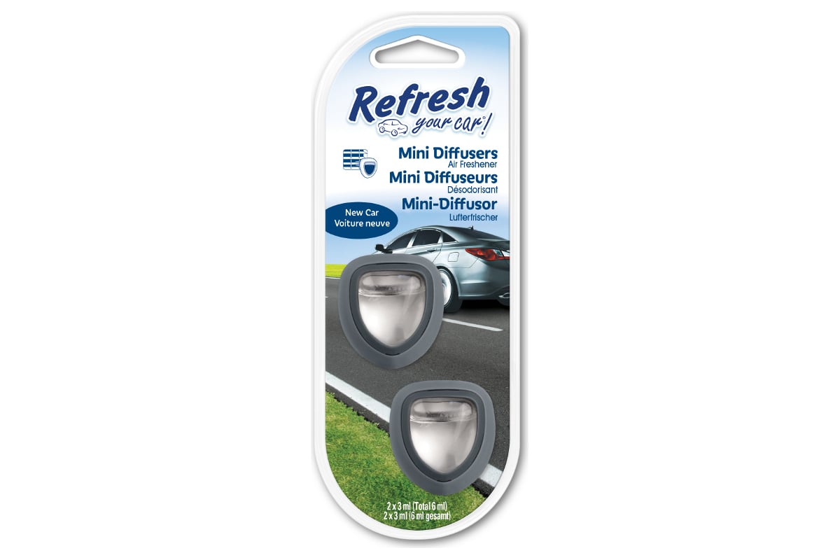 Ароматизатор Refresh Your Car! мини-диффузор Новая Машина, 2шт. х 3мл  E301408400 - выгодная цена, отзывы, характеристики, фото - купить в Москве  и РФ