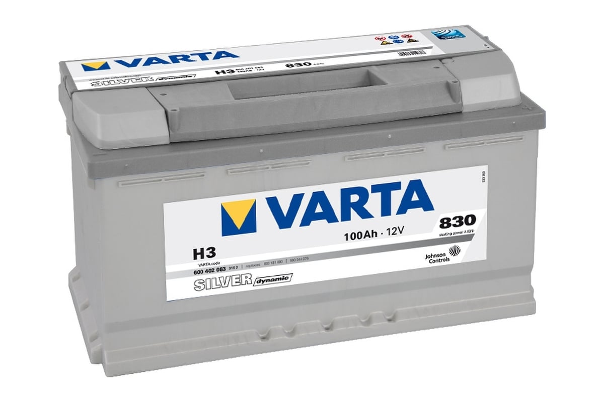 Аккумулятор VARTA Silver Dynamic H3 EN830 А 100 А/ч, обратная R+,  353x175x190 мм 600402083 - выгодная цена, отзывы, характеристики, фото -  купить в Москве и РФ